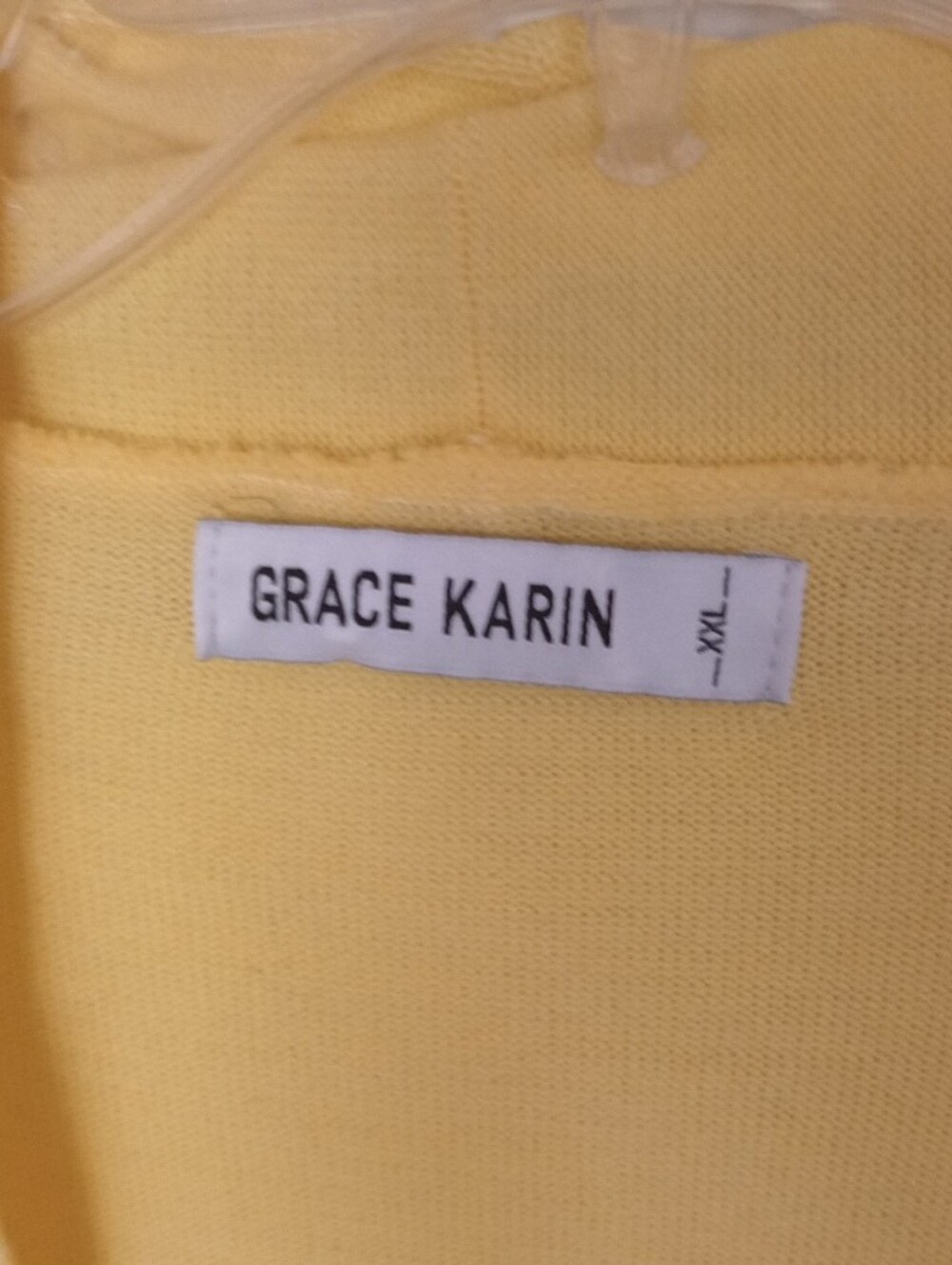 Grace Karin Yellow White Gray Colorblock Open-Front Cardigan Sweater Logenlook - Picture 3 of 6